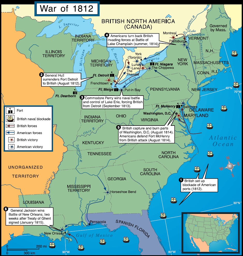 War of 1812 map